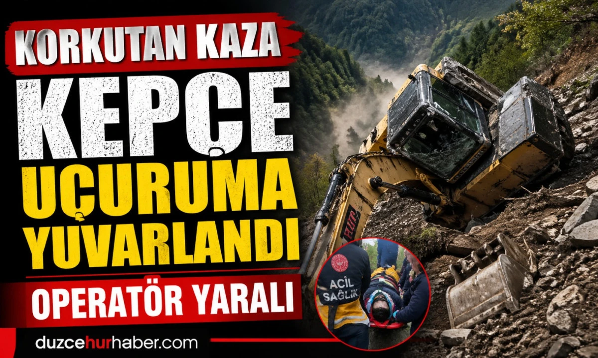 D&uuml;zce&rsquo;de Korkutan Kaza! Kep&ccedil;e U&ccedil;uruma Yuvarlandı