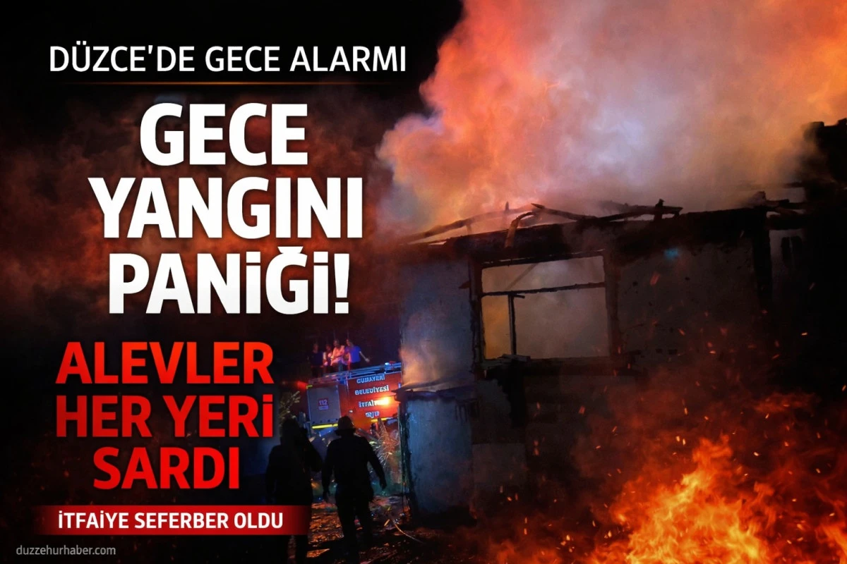 D&uuml;zce&rsquo;de Korkutan Yangın! Kullanılmayan Ev K&uuml;le D&ouml;nd&uuml;