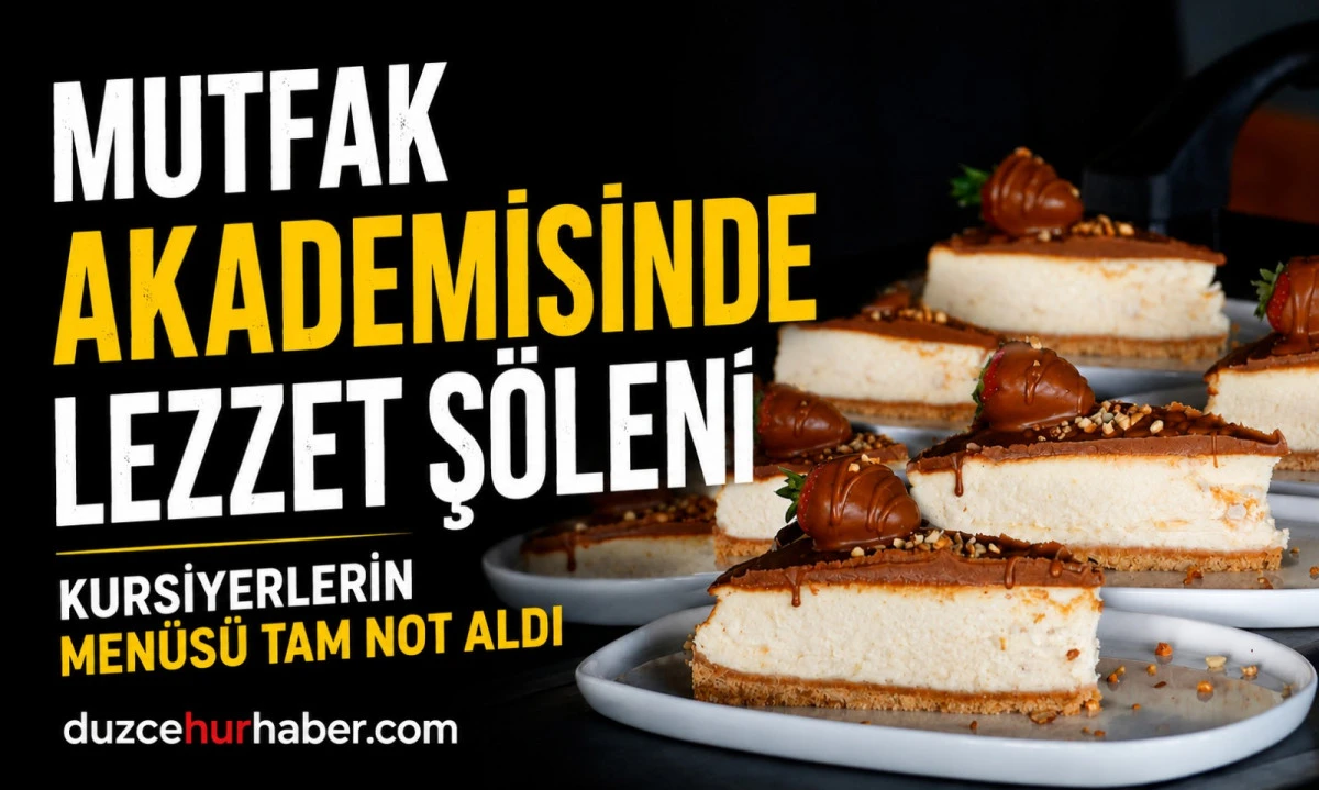 D&uuml;zce'de mutfak akademisinde yetişen kursiyerler h&uuml;nerlerini sergiledi