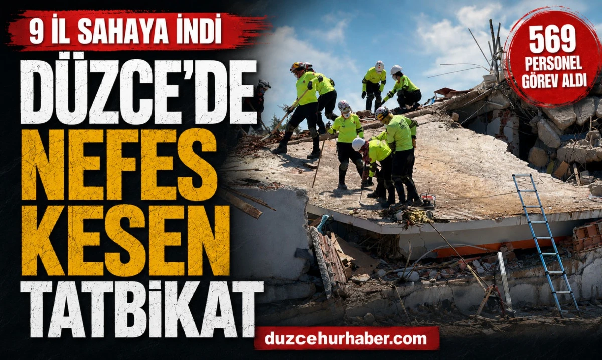 D&uuml;zce&rsquo;de Nefes Kesen Tatbikat: 4 Enkazda Arama Kurtarma Yapıldı