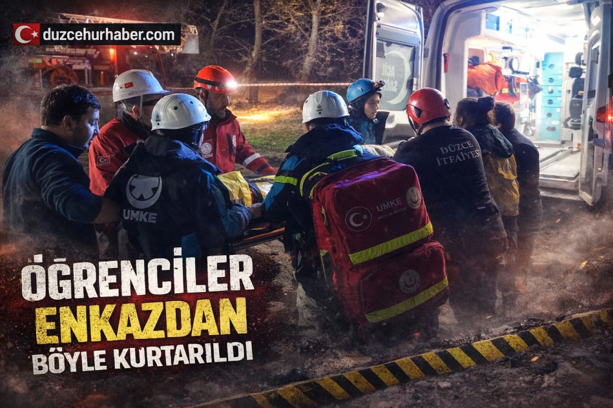 D&uuml;zce'de &Ouml;ğrenciler Enkazdan B&ouml;yle Kurtarıldı