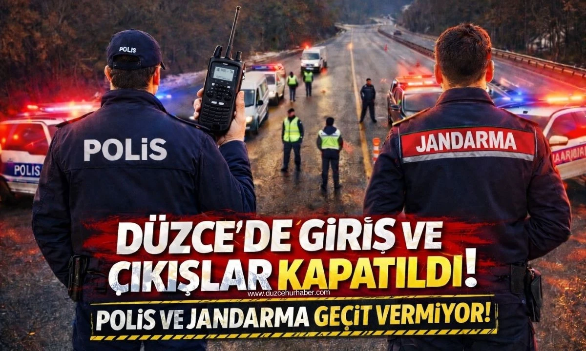 D&uuml;zce'de polis ve jandarma giriş &ccedil;ıkışları tuttu! 