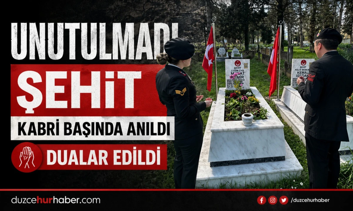D&uuml;zce&rsquo;de Şehit Unutulmadı! Murat Demir Kabri Başında Anıldı