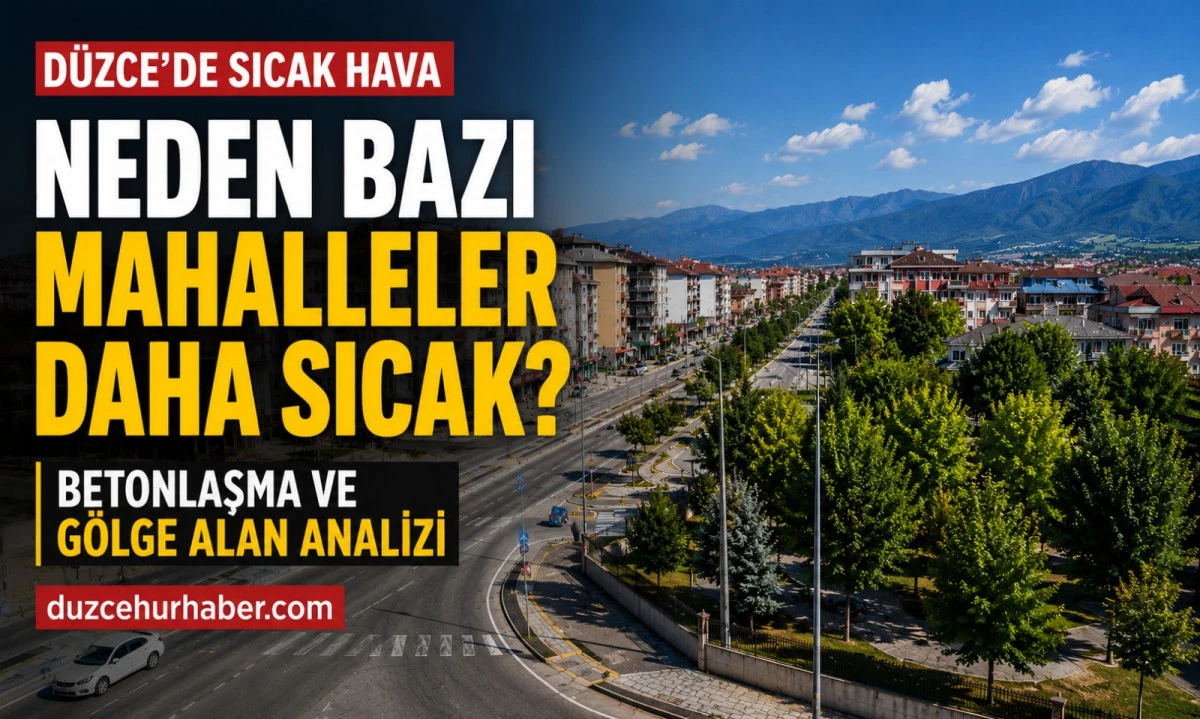 D&uuml;zce&rsquo;de Sıcak Hava Neden Daha Fazla Hissediliyor? Betonlaşma ve G&ouml;lge Alan Analizi