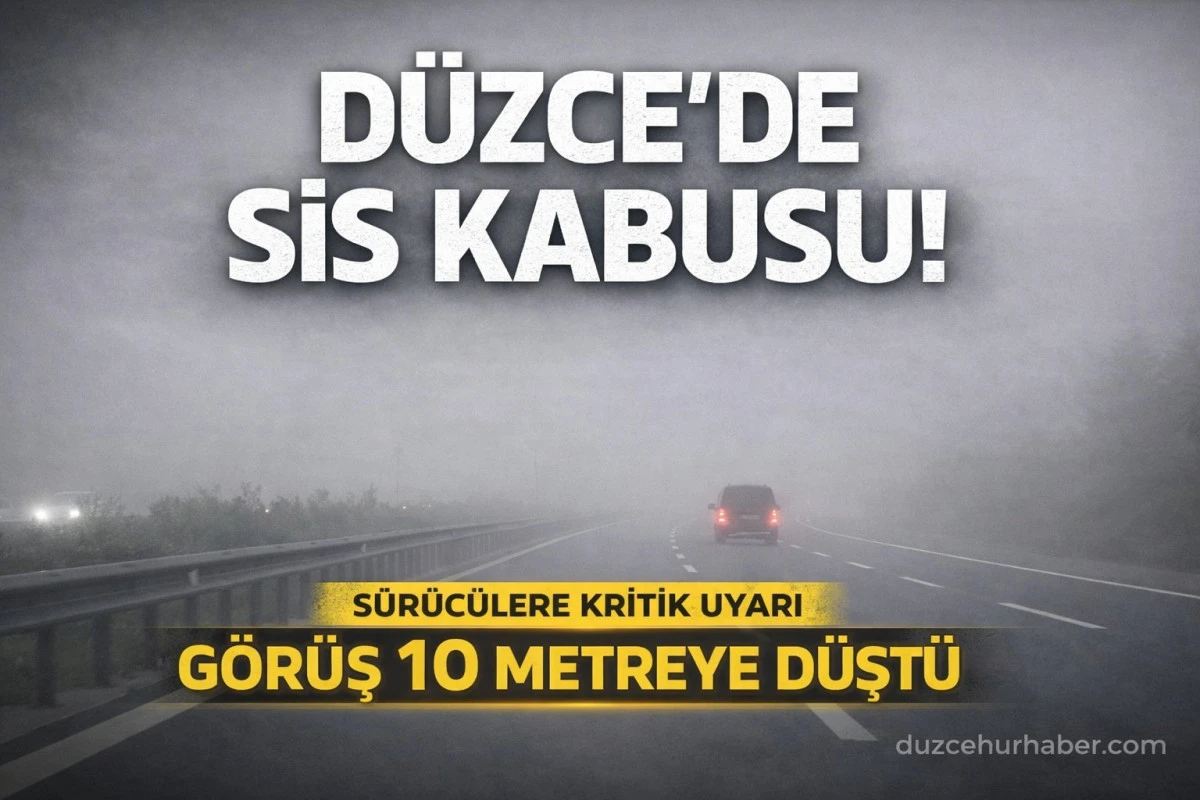 D&uuml;zce&rsquo;de sis alarmı! TEM&rsquo;de g&ouml;r&uuml;ş mesafesi 10 metreye kadar d&uuml;şt&uuml;