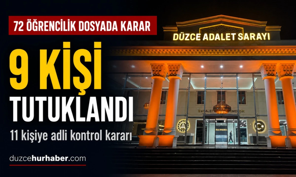 D&uuml;zce'de Stajyer vurgununda Karar &ccedil;ıktı 9 Kişi Tutuklandı