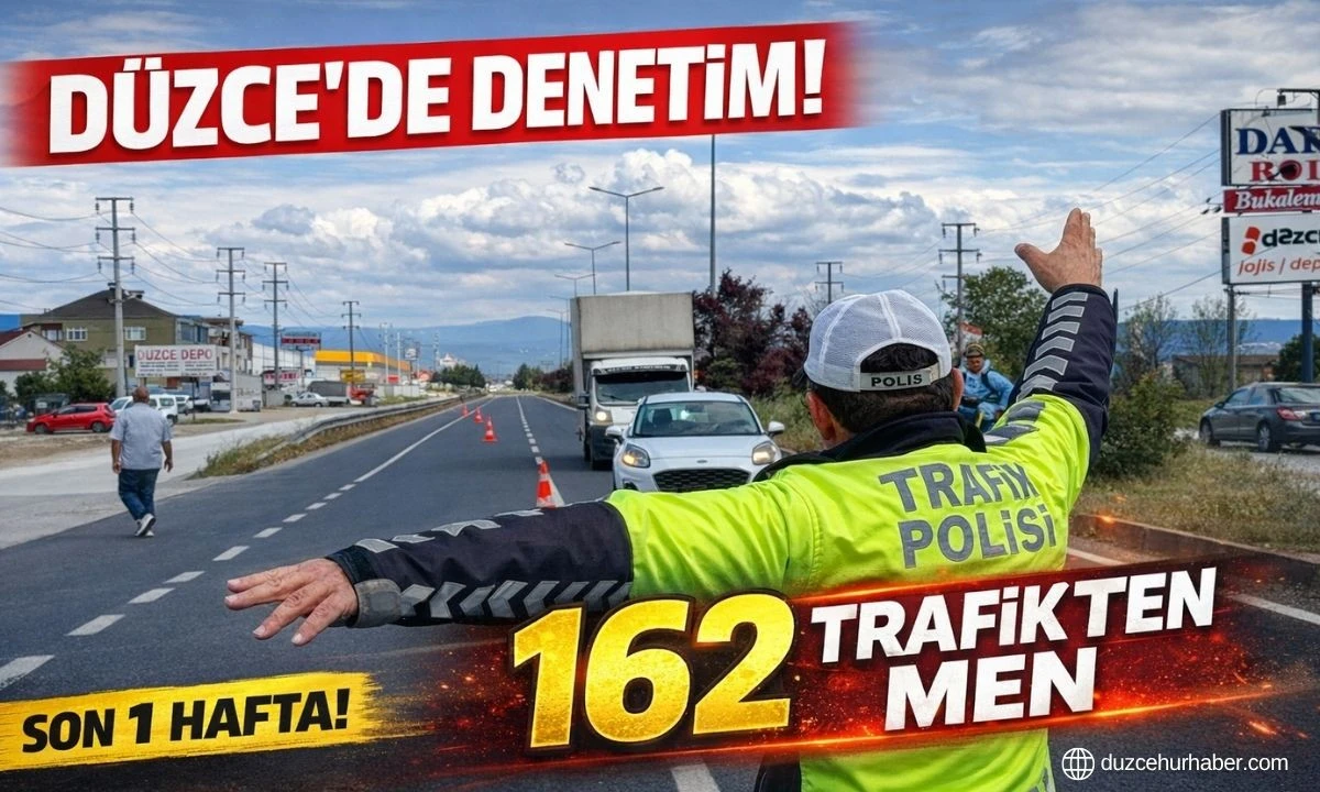 D&uuml;zce&rsquo;de trafik denetimi! 13 bin ara&ccedil; kontrol edildi, 162 ara&ccedil; trafikten men edildi