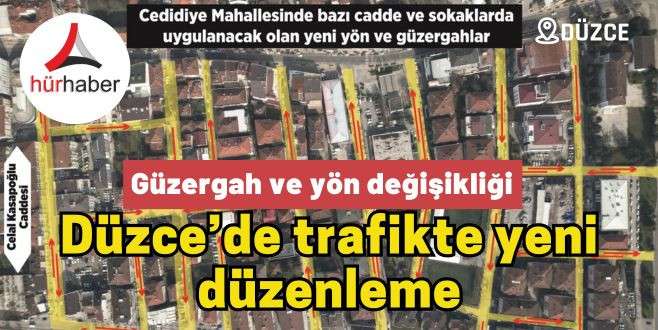 Düzce’de trafikte yeni düzenleme