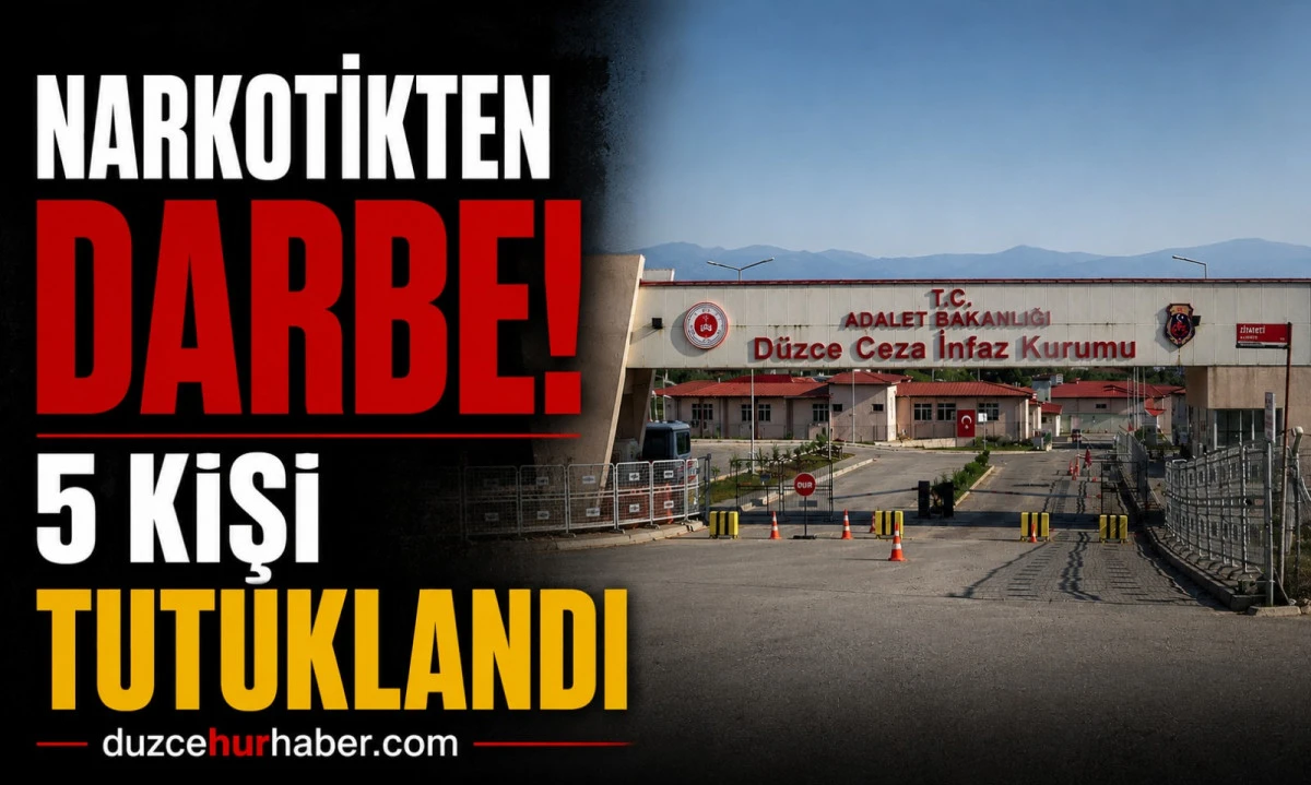 D&uuml;zce'de uyuşturucu bilan&ccedil;osu a&ccedil;ıklandı! 5 tutuklama, 58 kişiye adli işlem