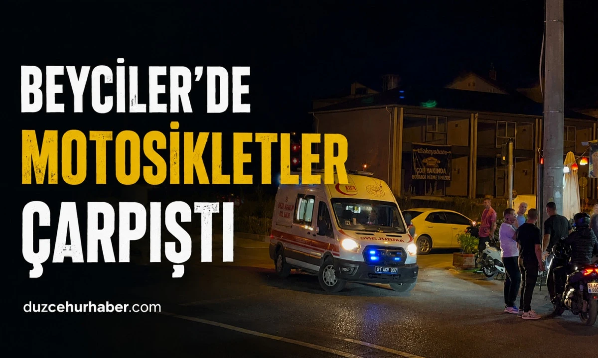 D&uuml;zce&rsquo;de yaya ge&ccedil;idinde iki motosiklet &ccedil;arpıştı: 3 yaralı