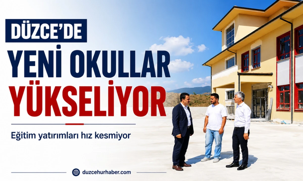 D&uuml;zce'de yeni okullar y&uuml;kseliyor! Talha Cebeci &ccedil;alışmaları yerinde inceledi