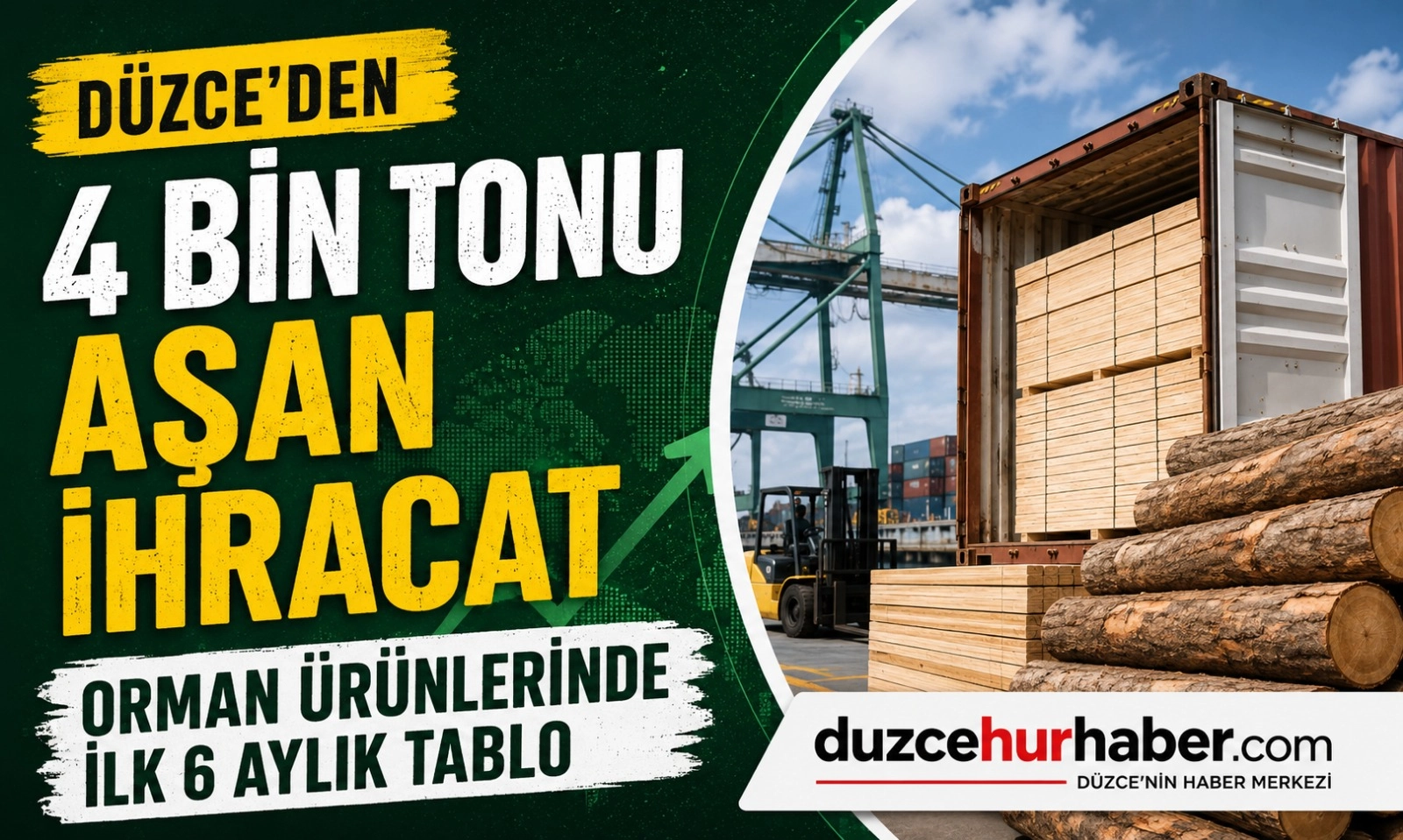 D&uuml;zce'den 6 Ayda 4 Bin Tonu Aşan Orman &Uuml;r&uuml;n&uuml; İhracatı
