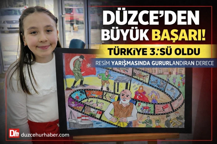D&uuml;zceli &ouml;ğrenci T&uuml;rkiye &uuml;&ccedil;&uuml;nc&uuml;s&uuml; oldu! B&uuml;y&uuml;k gurur yaşattı