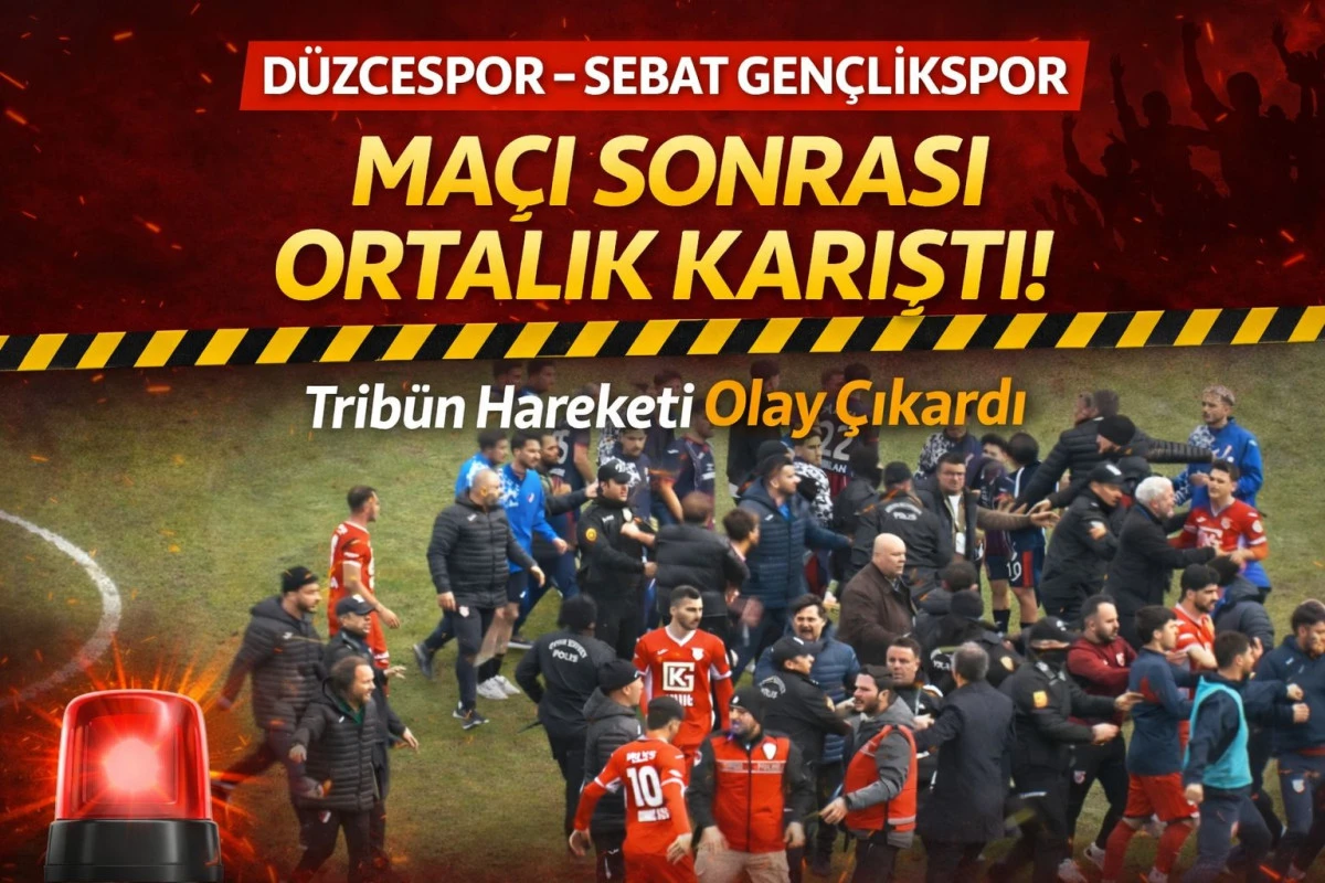 D&uuml;zcespor &ndash; Sebat Gen&ccedil;likspor Ma&ccedil;ı Sonrası Ortalık Karıştı! Trib&uuml;n Hareketi Olay &Ccedil;ıkardı 