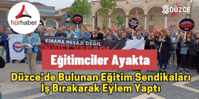 Eğitimciler ayakta eğitim sendikaları iş bırakarak eylem yaptı