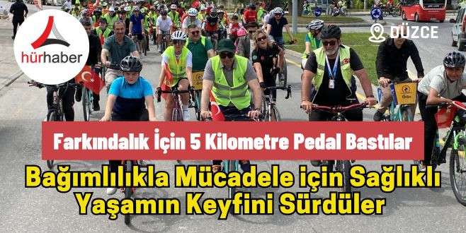 Farkındalık için 5 kilometre pedal bastılar