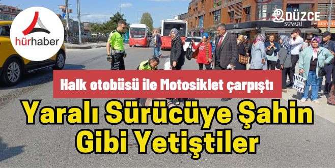 Halk otobüsü ile Motosiklet çarpıştı