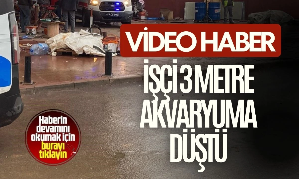 İşçi 3 Metre Akvaryuma Düştü