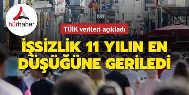 İşsizlik Kasım 2012'den bu yana en düşük seviyesine geriledi