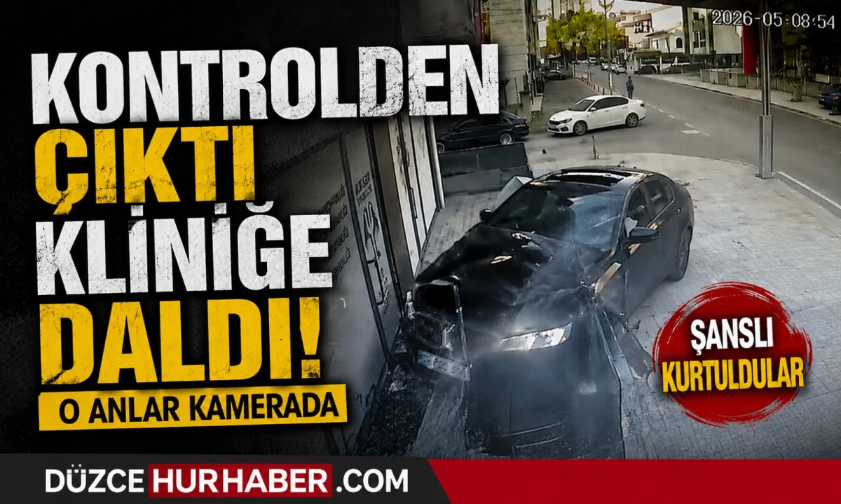 Kontrolden &Ccedil;ıkan BMW Kliniğe Daldı! O Anlar Kamerada