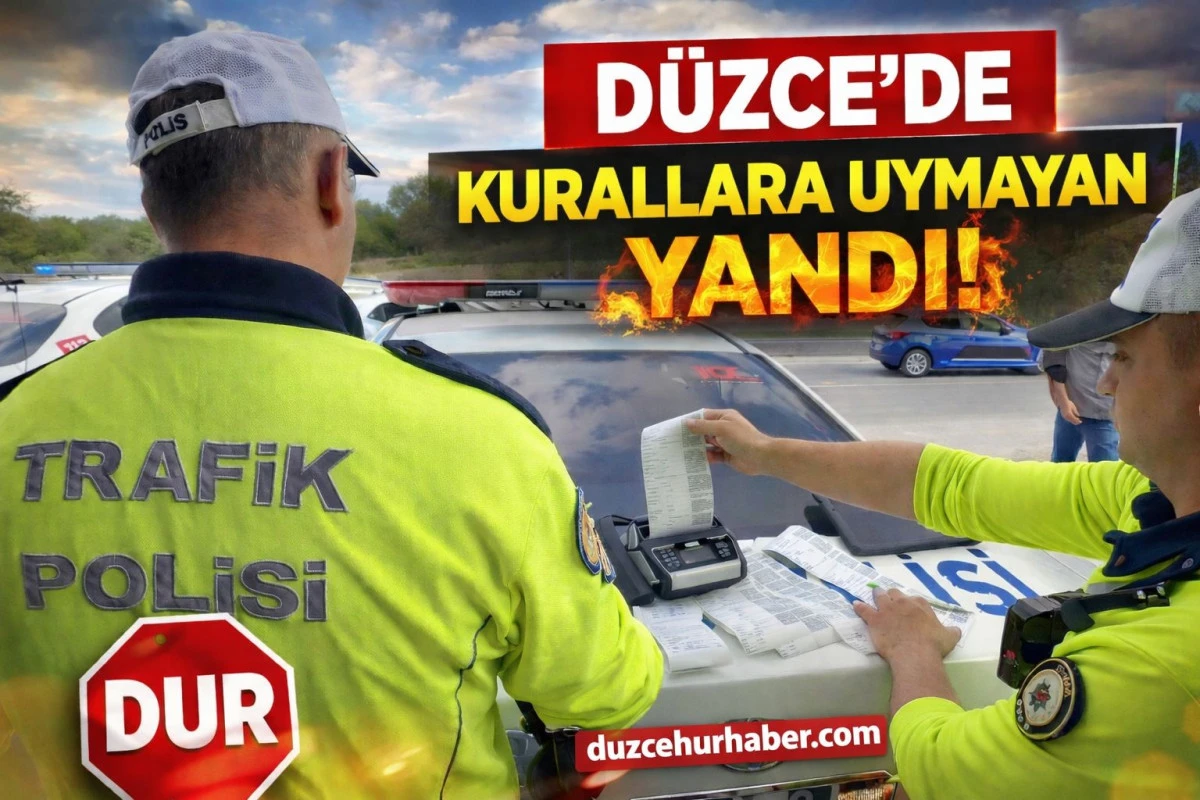 Kurallara Uymayan Yandı: D&uuml;zce&rsquo;de Y&uuml;zlerce Ara&ccedil; Trafikten Men Edildi