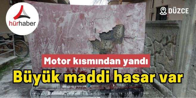 Motor kısmından yandı