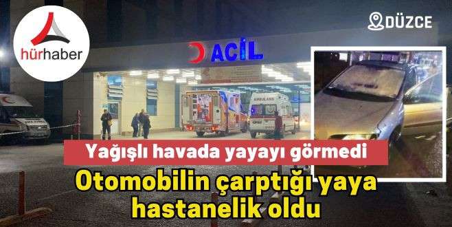 Otomobil yayaya çarptı 1 yaralı