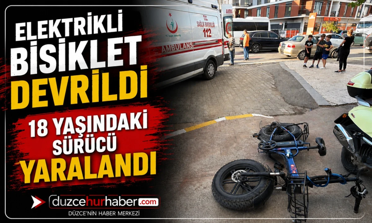 Otomobile &Ccedil;arpmamak İ&ccedil;in Manevra Yaptı, Elektrikli Bisikletiyle Devrildi