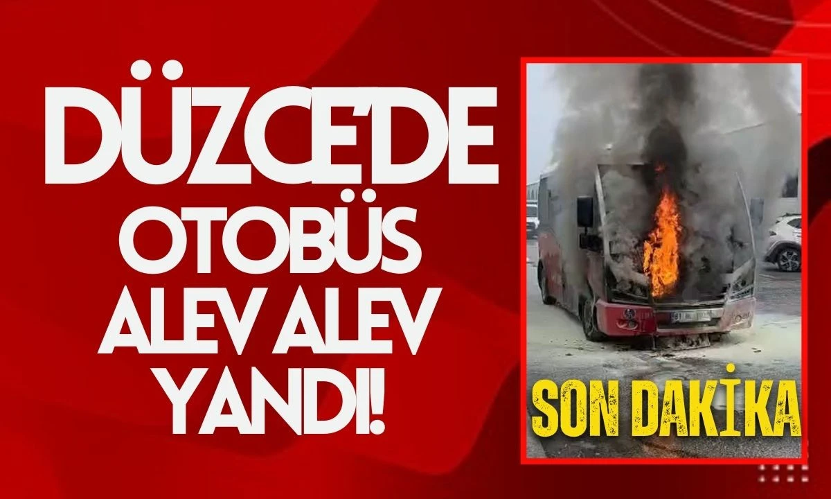 Özel Halk Otobüsü Alevlere Teslim Oldu