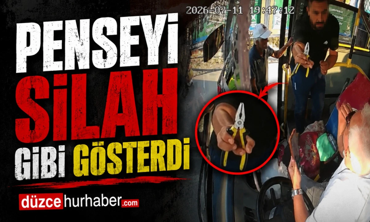 Penseyi Silah Gibi G&ouml;sterip Otob&uuml;s Şof&ouml;r&uuml;n&uuml; Tehdit Etti, Yakalandı