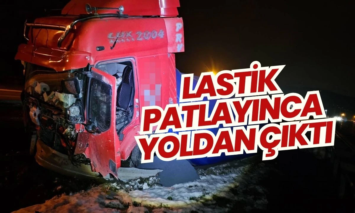 Şans Eseri Yaralanan Yok D&uuml;zce Tır Kaza