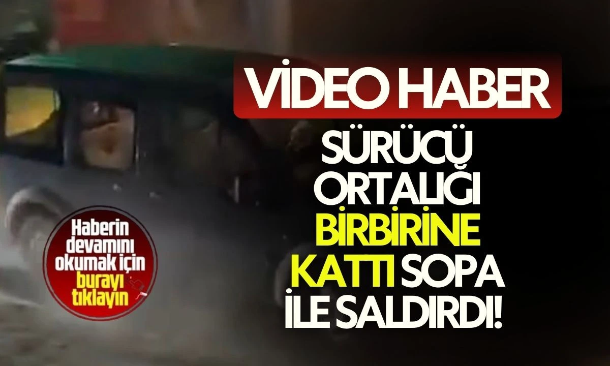S&uuml;r&uuml;c&uuml; ortalığı birbirine kattı sopa ile saldırdı! O anlar kamerada! 