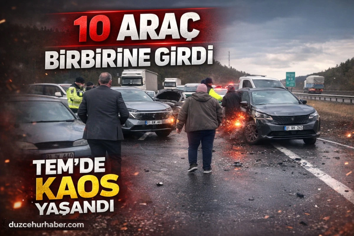 TEM&rsquo;de Zincirleme Kaza: 10 Ara&ccedil; Birbirine Girdi, 6 Yaralı