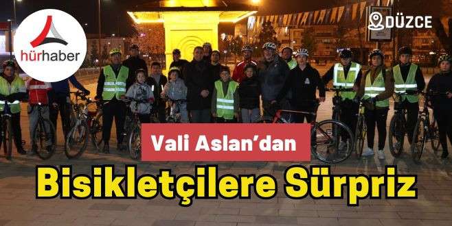 Vali Aslan’dan bisikletçilere sürpriz
