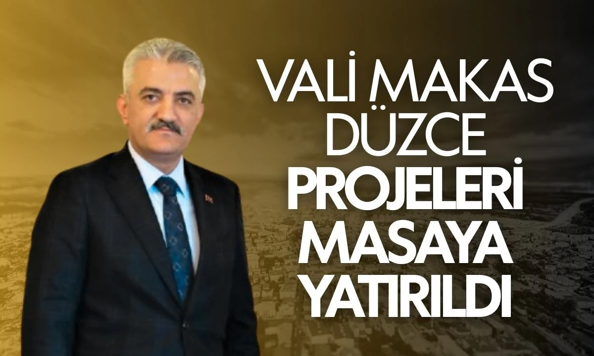 Vali Makas: D&uuml;zce Projeleri Masaya Yatırıldı
