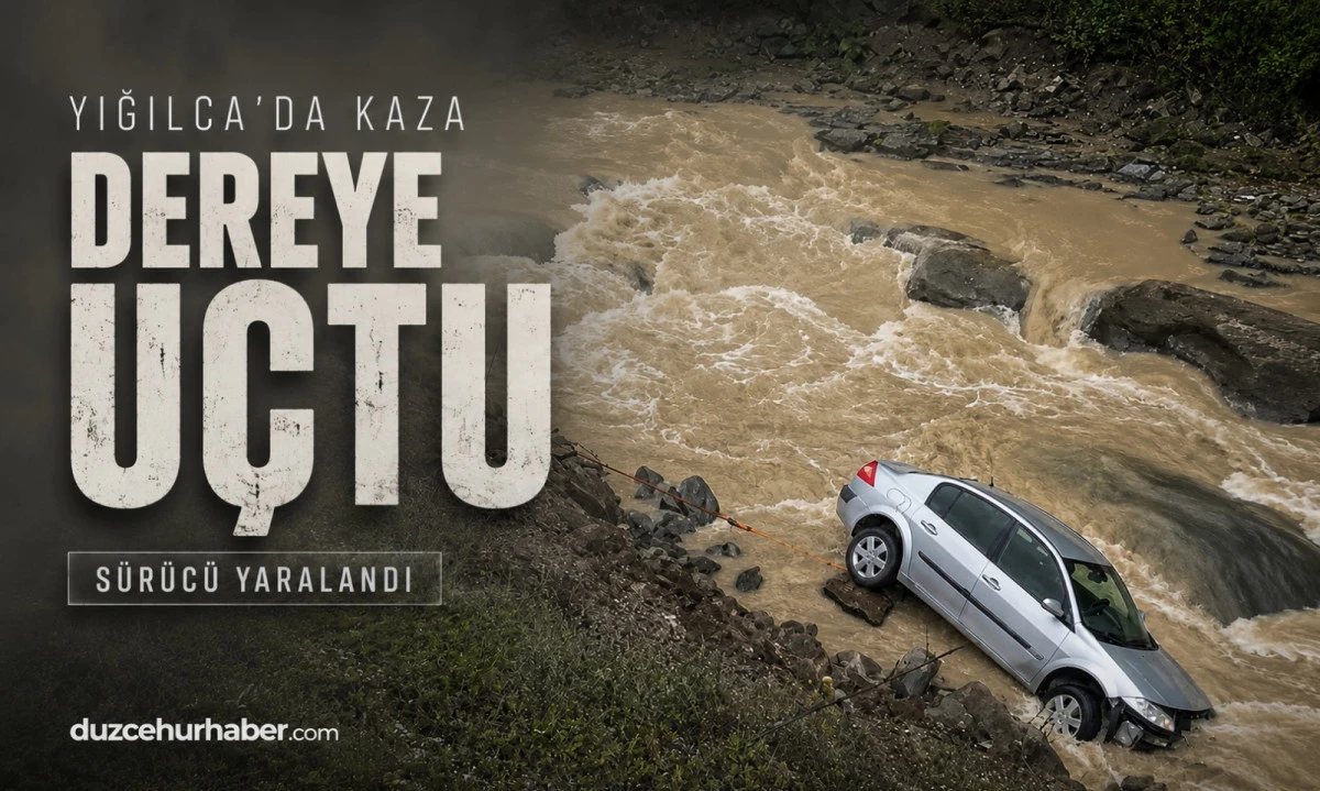 Yağışta Kontrolden &Ccedil;ıktı, Dereye U&ccedil;tu