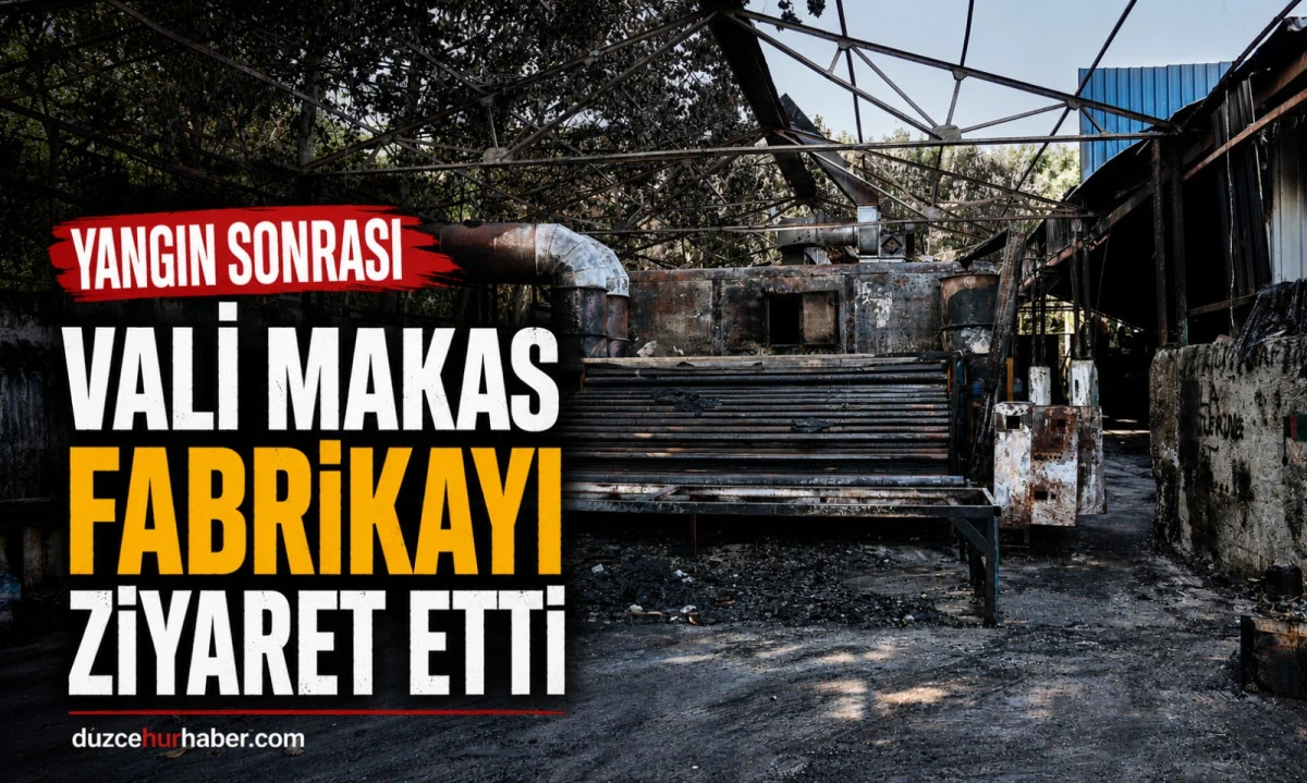 Yangın sonrası kritik ziyaret! D&uuml;zce protokol&uuml; fabrikada inceleme yaptı