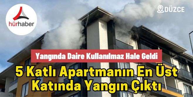 Yangında daire kullanılmaz hale geldi