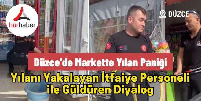 Yılanı yakalayan itfaiye personeli ile g&uuml;ld&uuml;ren diyalog