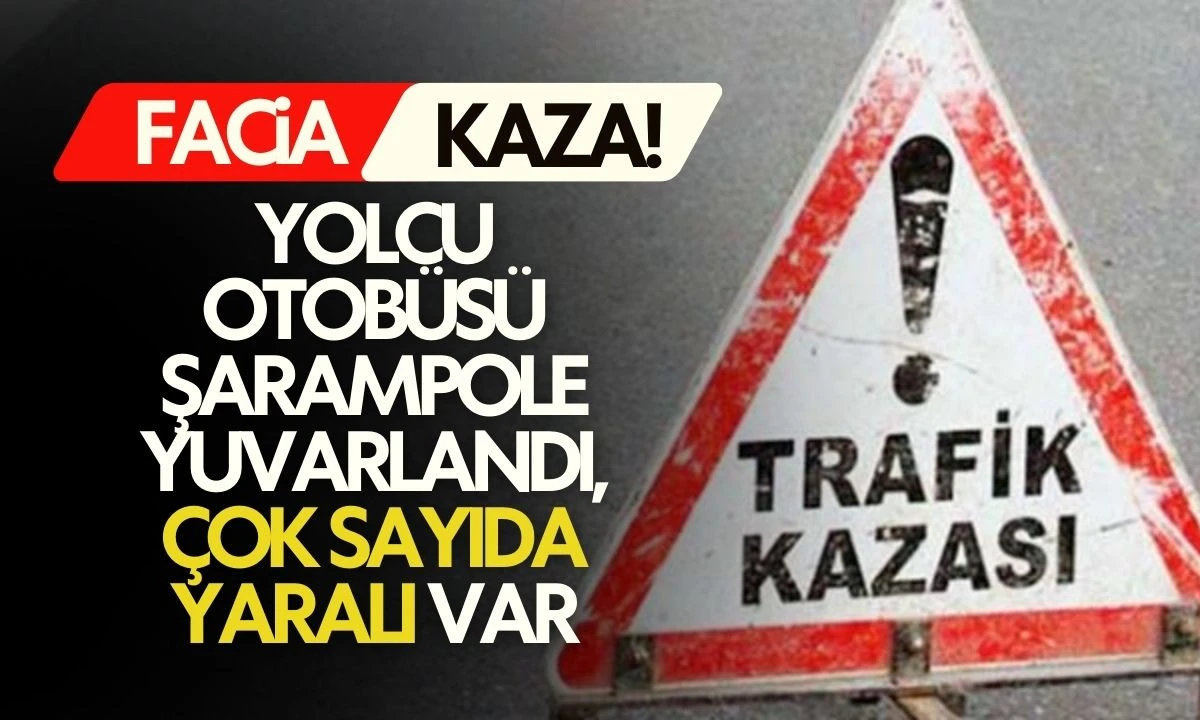 Yolcu otob&uuml;s&uuml; şarampole yuvarlandı, &ccedil;ok sayıda yaralı var! 