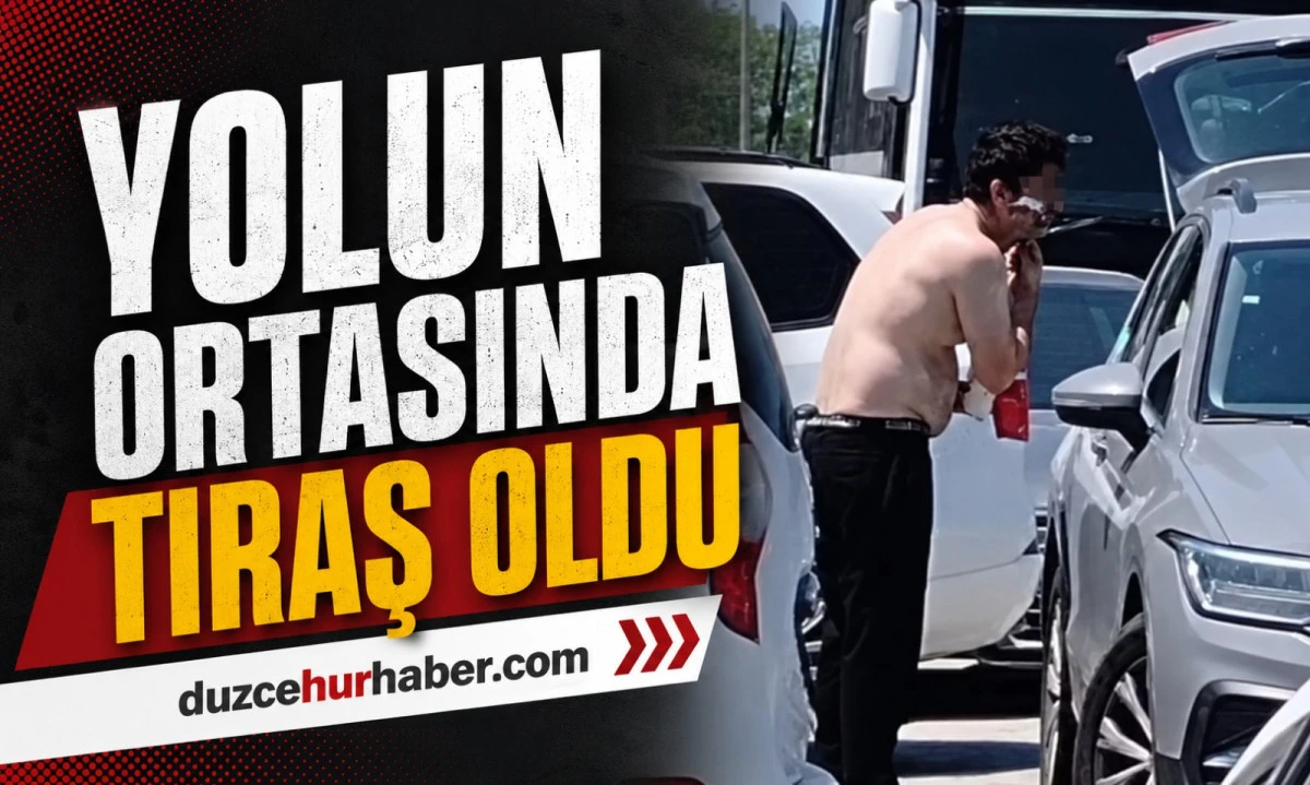 Yolun Ortasında Tıraş Oldu! G&ouml;renler G&ouml;zlerine İnanamadı
