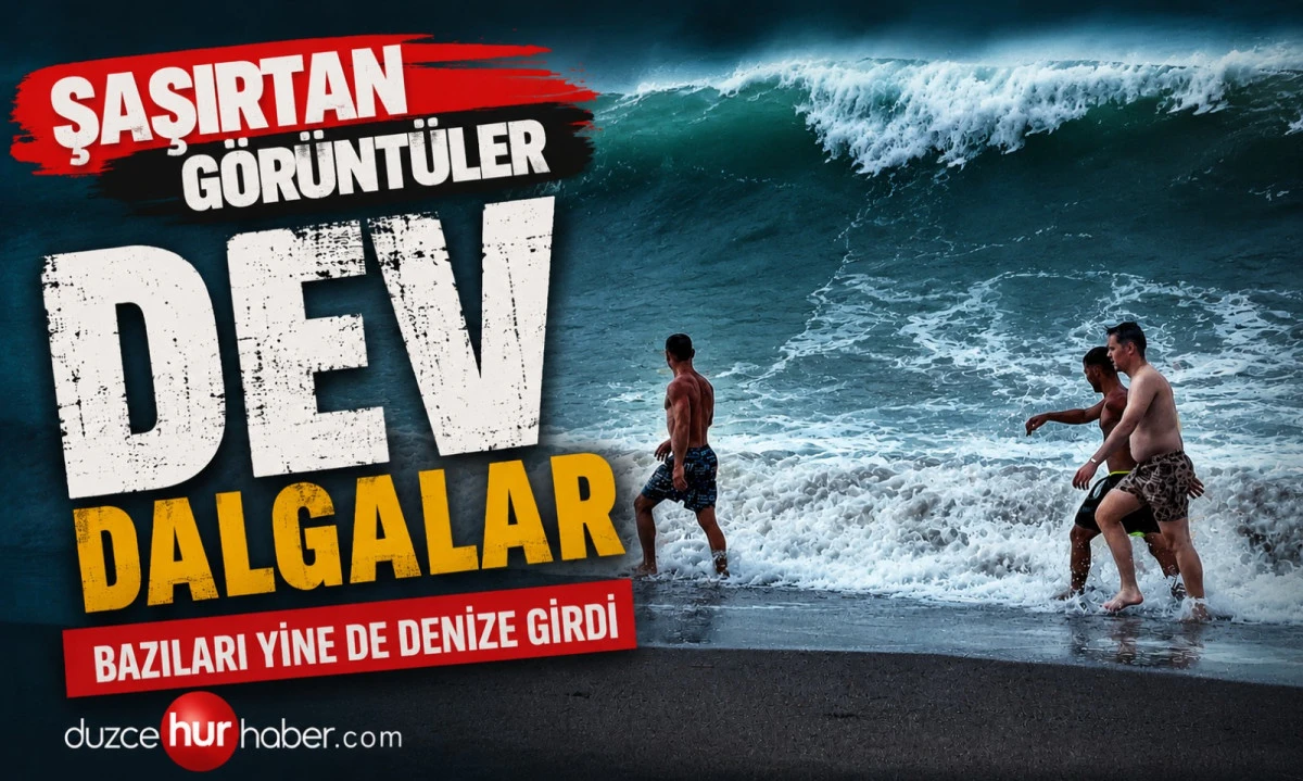 Y&uuml;ksek Dalgalar Sahilde Dikkat &Ccedil;ekti