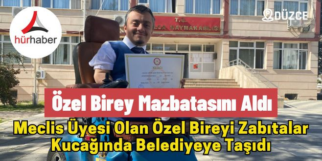 Cam kemik hastası bedensel engelli özel birey mazbatasını aldı