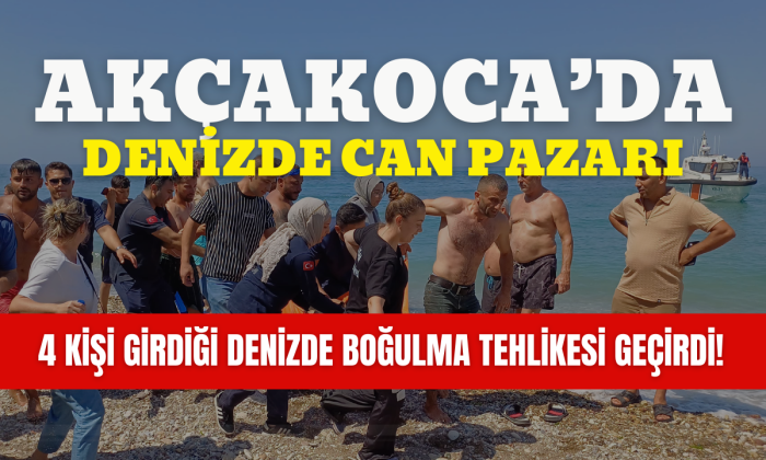Düzce'de denizde can pazarı: 4 kişi girdiği denizde boğulma tehlikesi geçirdi!