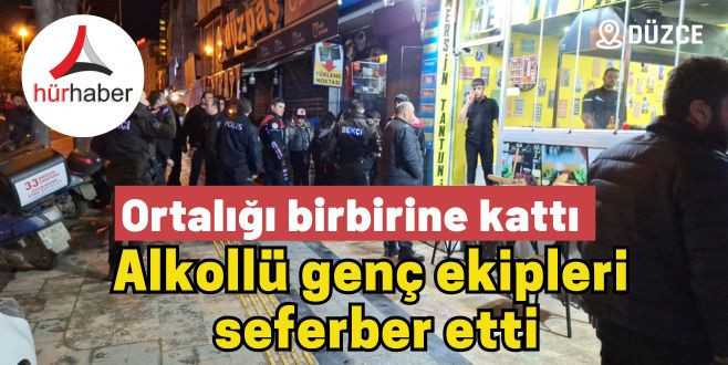 Alkollü genç ekipleri seferber etti