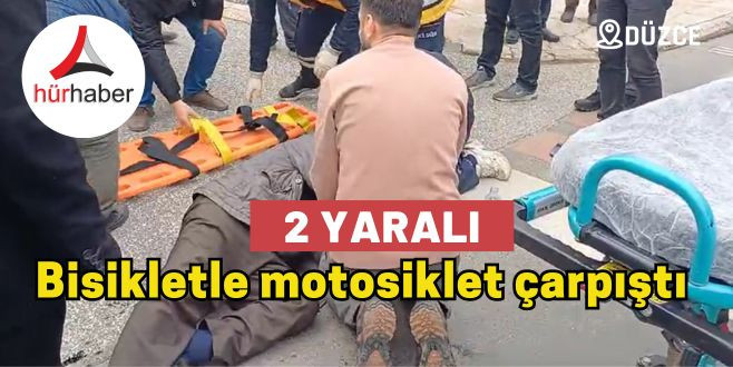 Bisikletle motosiklet çarpıştı 