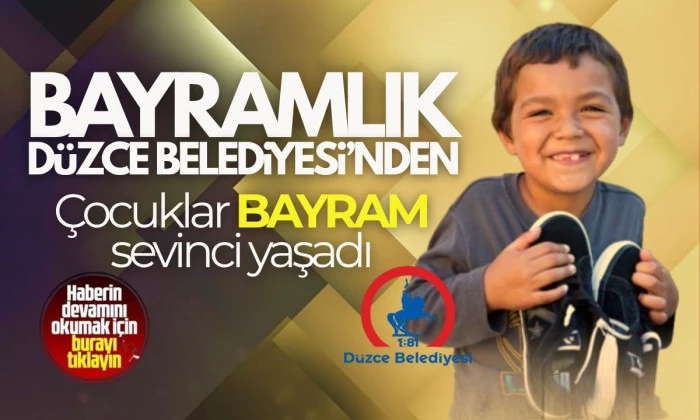 Düzce Belediyesi bayramlık kıyafet dağıtarak yüzleri güldürdü