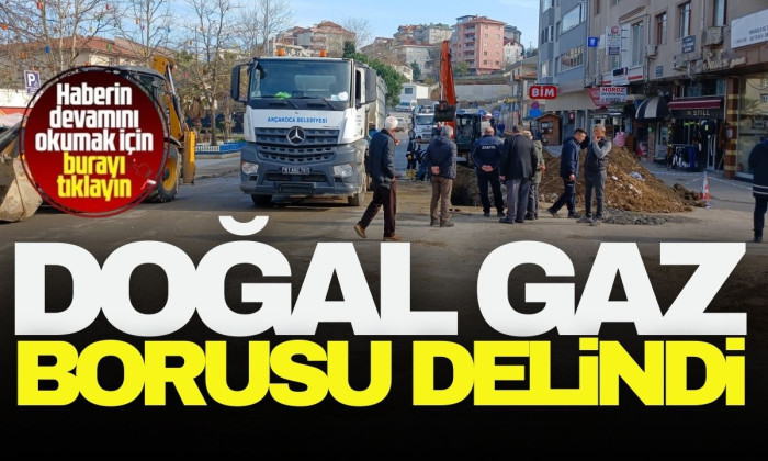 Alt yapı çalışmasında doğal gaz borusu delindi