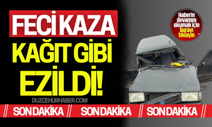 Gümüşova Otomobil kağıt gibi ezildi: 4 yaralı