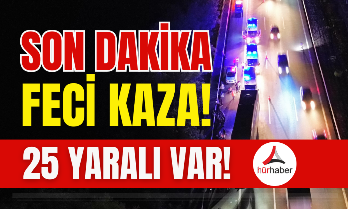 Son Dakika Düzce Otobüs tıra arkadan çarptı 25 yaralı